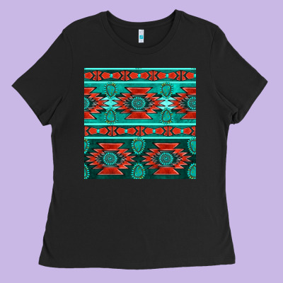 Native American Aztec Seamless Pattern 4 Ladies Tee Designed By Bundleandbundleshop