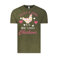 Vintage Olive Just A Girl Who Love Chickens Vintage Tee - Bettercallsaul
