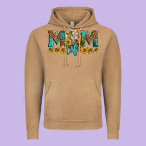 Western Charolais Cow Mom Life Vintage Hoodie Designed By Lillyallendesigns