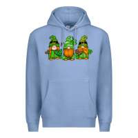 Colony Blue st patricks day gnomes with western hearts and shamrocks Premium Hoodie - Artiststas