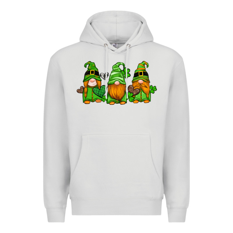 St Patricks Day Gnomes With Western Hearts And Shamrocks Premium Hoodie by Artiststas | Teevron