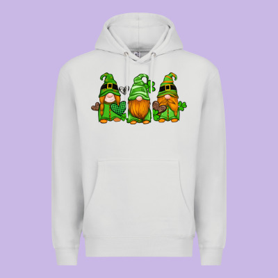 St Patricks Day Gnomes With Western Hearts And Shamrocks Premium Hoodie Designed By Artiststas