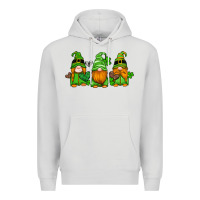 Dove Grey st patricks day gnomes with western hearts and shamrocks Premium Hoodie - Artiststas