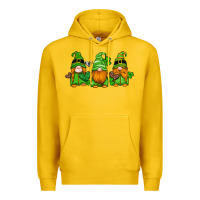 Lemon st patricks day gnomes with western hearts and shamrocks Premium Hoodie - Artiststas