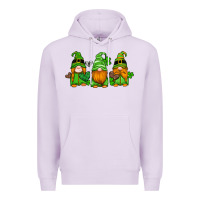Lilac st patricks day gnomes with western hearts and shamrocks Premium Hoodie - Artiststas