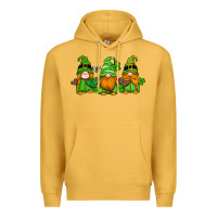 Mustard st patricks day gnomes with western hearts and shamrocks Premium Hoodie - Artiststas