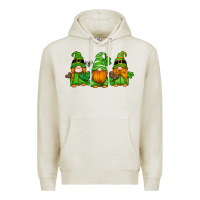 Oatmeal Heather st patricks day gnomes with western hearts and shamrocks Premium Hoodie - Artiststas
