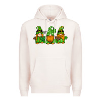 Pale Pink st patricks day gnomes with western hearts and shamrocks Premium Hoodie - Artiststas