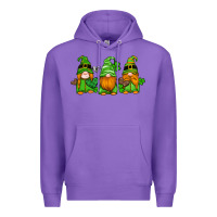 Purple st patricks day gnomes with western hearts and shamrocks Premium Hoodie - Artiststas