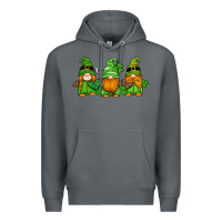 Rock st patricks day gnomes with western hearts and shamrocks Premium Hoodie - Artiststas