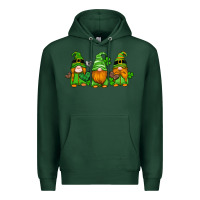 Sports Green st patricks day gnomes with western hearts and shamrocks Premium Hoodie - Artiststas