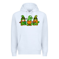 White st patricks day gnomes with western hearts and shamrocks Premium Hoodie - Artiststas