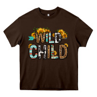 Chocolate Brown wild child Heavy Core Tee - OliviaCreatesArt