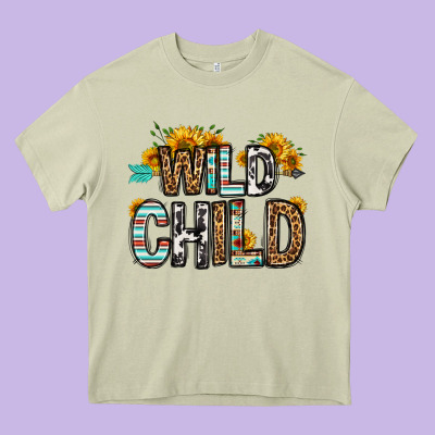 Wild Child Heavy Core Tee Designed By Oliviacreatesart