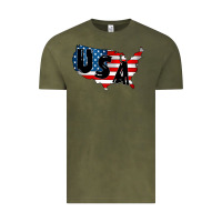 Vintage Olive Usa Vintage Tee - CowhideDigitalArt