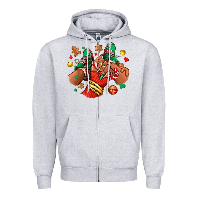 Christmas Black Girl Sneakers Zipper Hoodie by RanaPortraitStore | Teevron