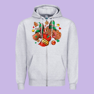 Christmas Black Girl Sneakers Zipper Hoodie Designed By Ranaportraitstore
