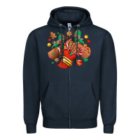 Navy Christmas black girl sneakers Zipper Hoodie - RanaPortraitStore