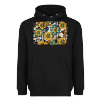 Black gemstone sunflower cowhide background Heavyweight Hoodie - Jasminsmagicworld