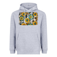 Heather Grey gemstone sunflower cowhide background Heavyweight Hoodie - Jasminsmagicworld