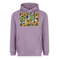 Lavender gemstone sunflower cowhide background Heavyweight Hoodie - Jasminsmagicworld