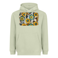Matcha gemstone sunflower cowhide background Heavyweight Hoodie - Jasminsmagicworld