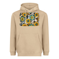 Mushroom gemstone sunflower cowhide background Heavyweight Hoodie - Jasminsmagicworld
