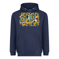 Navy gemstone sunflower cowhide background Heavyweight Hoodie - Jasminsmagicworld
