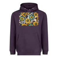 Plum gemstone sunflower cowhide background Heavyweight Hoodie - Jasminsmagicworld