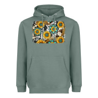 Sage gemstone sunflower cowhide background Heavyweight Hoodie - Jasminsmagicworld
