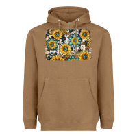 Toasted Coconut gemstone sunflower cowhide background Heavyweight Hoodie - Jasminsmagicworld