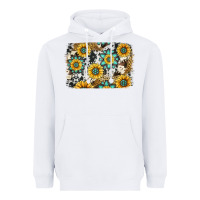 White gemstone sunflower cowhide background Heavyweight Hoodie - Jasminsmagicworld