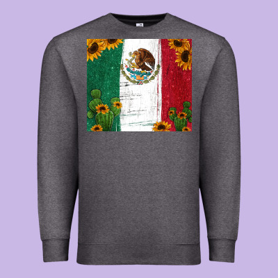 Cactus Sunflower Mexican Flag Z Premium Sweatshirt Designed By Jasminsmagicworld