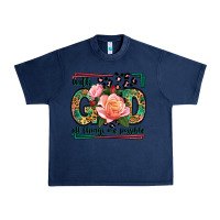 Navy With god all things are possible leopard frame Urban Heavy Tee - LillyAllenDesigns