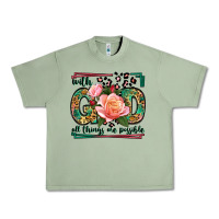 Oil Green With god all things are possible leopard frame Urban Heavy Tee - LillyAllenDesigns