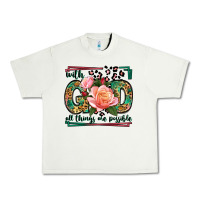 Pistachio With god all things are possible leopard frame Urban Heavy Tee - LillyAllenDesigns