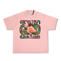 Salmon With god all things are possible leopard frame Urban Heavy Tee - LillyAllenDesigns