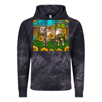 Cloud Black Western Charolais Bull With Sunflowers Vintage Hoodie - LillyAllenDesigns