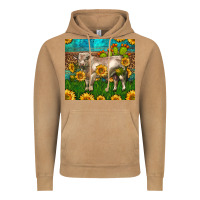 Vintage Camel Western Charolais Bull With Sunflowers Vintage Hoodie - LillyAllenDesigns