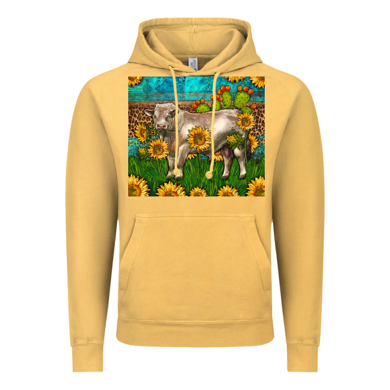 Western Charolais Bull With Sunflowers Vintage Hoodie by LillyAllenDesigns | Teevron