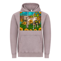 Vintage Zinc Western Charolais Bull With Sunflowers Vintage Hoodie - LillyAllenDesigns