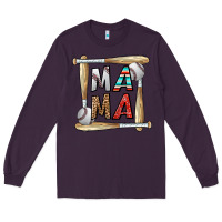 Plum baseball mama Long Sleeve Tee - CowhideDigitalArt