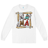 White baseball mama Long Sleeve Tee - CowhideDigitalArt