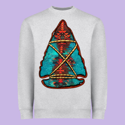 Turquoise Glitter Aztec Arrowhead Heavyweight Sweatshirt Designed By Jasminsmagicworld