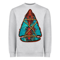 Heather Grey turquoise glitter aztec arrowhead Heavyweight Sweatshirt - Jasminsmagicworld