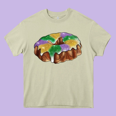 Mardi Gras King Cake Heavy Core Tee Designed By Ranaportraitstore