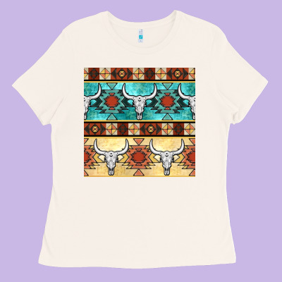 Native American Aztec Seamless Pattern 3 Ladies Tee Designed By Bundleandbundleshop