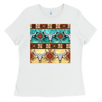White native american aztec seamless pattern 3 Ladies Tee - BundleAndBundleShop