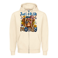 Sandshell just a little moody 4th of july long haired cow Zipper Hoodie - Jasminsmagicworld