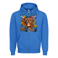 True Royal just a little moody 4th of july long haired cow Zipper Hoodie - Jasminsmagicworld